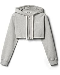 Miu Miu - Cropped Hoodie Jacket - Lyst