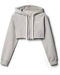 Miu Miu - Cropped Hoodie Jacket - Lyst