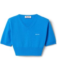Miu Miu - Pull Court En Cachemire, Femme, Taille - Lyst