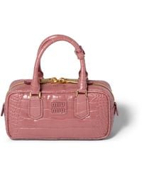 Miu Miu - Arcadie Crocodile Embossed Calfskin Bag - Lyst