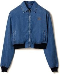 Miu Miu - Washed Denim Blouson Jacket - Lyst