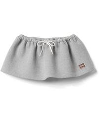 Miu Miu - Padded Cotton Fleece Miniskirt - Lyst
