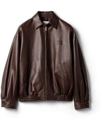 Miu Miu - Nappa Leather Blouson Jacket - Lyst