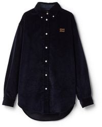 Miu Miu - Corduroy And Suede Shirt - Lyst