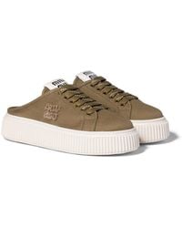 Miu Miu - Denim Sneaker Mules - Lyst