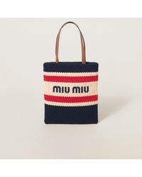 Miu Miu - Striped Crochet Tote Bag - Lyst