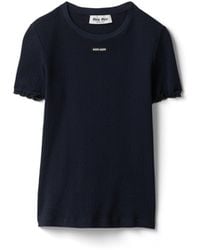 Miu Miu - Garment-Dyed Cotton Top - Lyst
