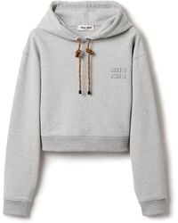 Miu Miu - Cotton Fleece Sweatshirt - Lyst
