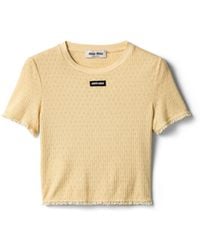 Miu Miu - Garment-Dyed Cotton Top - Lyst