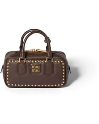 Miu Miu - Arcadie Studded Leather Bag - Lyst
