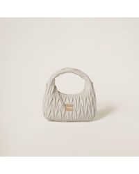 Alabaster Pink Wander Matelassé Nappa Leather Mini Hobo Bag