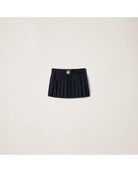 Miu Miu - Pleated Batavia Miniskirt - Lyst