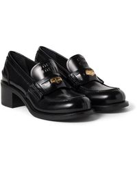 Miu Miu - Brushed Leather Loafers - Lyst