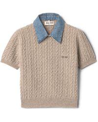 Miu Miu - Wool And Cashmere Knit Sweater - Lyst