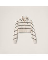Miu Miu - Cotton Fleece Polo Shirt - Lyst