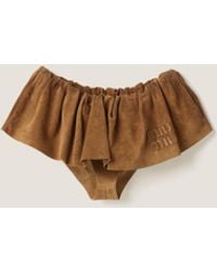 Miu Miu - Suede Nappa Leather Skirt - Lyst