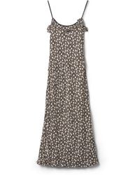Miu Miu - Long Crepe De Chine Dress - Lyst