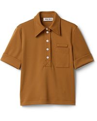 Miu Miu - Technical Jersey Polo Shirt - Lyst