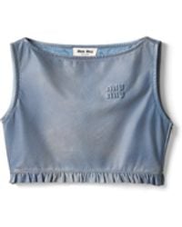 Miu Miu - Nappa Leather Top - Lyst