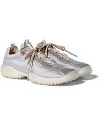 Miu Miu - Bubble Technical Fabric And Suede Sneakers - Lyst