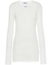 Miu Miu - Ribbed Knit Jersey Dress - Lyst