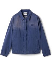 Miu Miu - Garment-Dyed Twill Blouson Jacket - Lyst