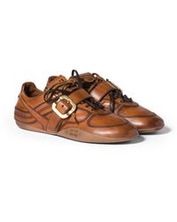 Miu Miu - Gymnasium Leather Sneakers With Buckle - Lyst