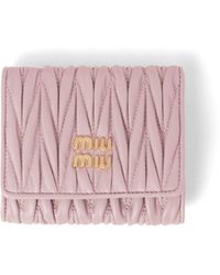 Miu Miu - Small Matelassé Nappa Leather Wallet - Lyst