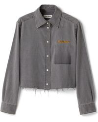 Miu Miu - Cropped Chambray Shirt - Lyst