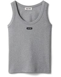 Miu Miu - Ribbed Jersey Tank Top - Lyst