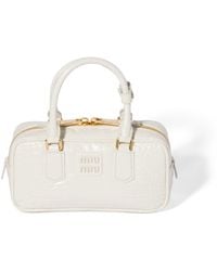 Miu Miu - Arcadie Crocodile Embossed Calfskin Bag - Lyst