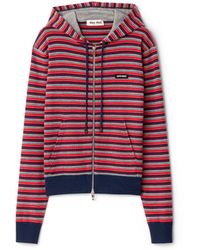 Miu Miu - Wool Hoodie Jacket - Lyst