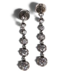 Miu Miu - Metal Pendant Earrings With Crystals - Lyst