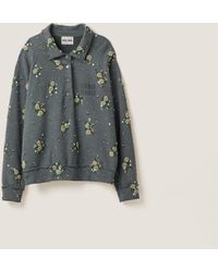 Miu Miu - Garment-Dyed Cotton Fleece Sweatshirt With Embroidered Logo - Lyst