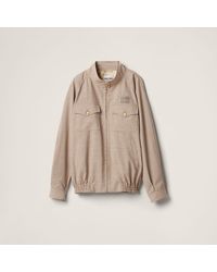 Miu Miu - Checked Blouson Jacket - Lyst