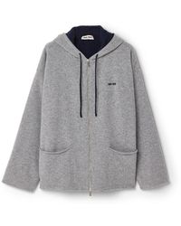 Miu Miu - Cashmere Cardigan Hoodie - Lyst