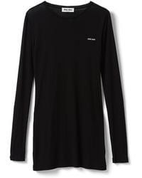 Miu Miu - Ribbed Knit Jersey Dress - Lyst