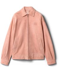 Miu Miu - Waxed Suede Blouson Jacket - Lyst