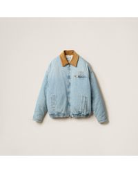 Miu Miu - Denim Jacket With Velvet Collar - Lyst