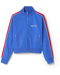 Miu Miu - Technical Yarn Zipper Sweatshirt - Lyst