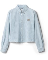 Miu Miu - Striped Chambray Shirt - Lyst