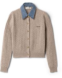 Miu Miu - Wool And Cashmere Cardigan - Lyst