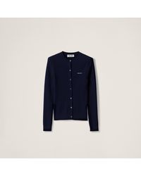 Miu Miu - Cable-Knit Cashmere And Silk Cardigan - Lyst
