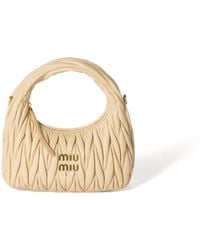 Miu Miu - Wander Matelassé Nappa Leather Hobo Bag - Lyst
