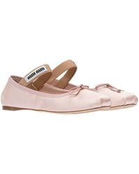 Miu Miu - Satin Ballet Flats - Lyst