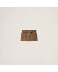Miu Miu - Gabardine Miniskirt - Lyst