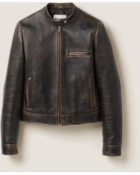 Miu Miu - Nappa Leather Jacket - Lyst
