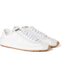 Miu Miu - Plume Technical Fabric And Suede Sneakers - Lyst
