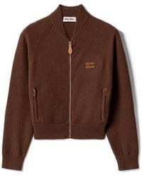 Miu Miu - Cashmere Zipper Cardigan - Lyst