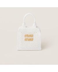 Miu Miu - Raffia-Effect Crochet Fabric Tote Bag - Lyst
